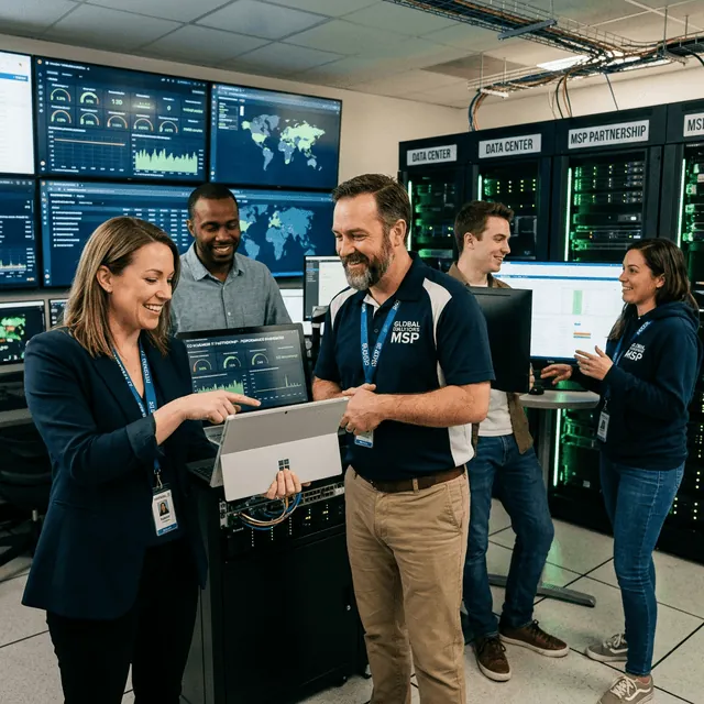 Internal IT and MSP teams collaborating